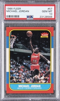 1986/87 Fleer #57 Michael Jordan Rookie Card – PSA GEM MT 10